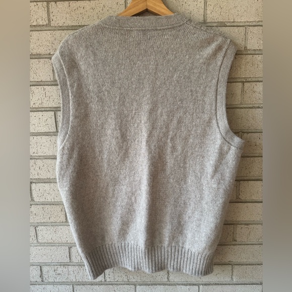 Vintage Jantzen Men's Beige Cable Knit Cardigan Vest Wool - Picture 5 of 5